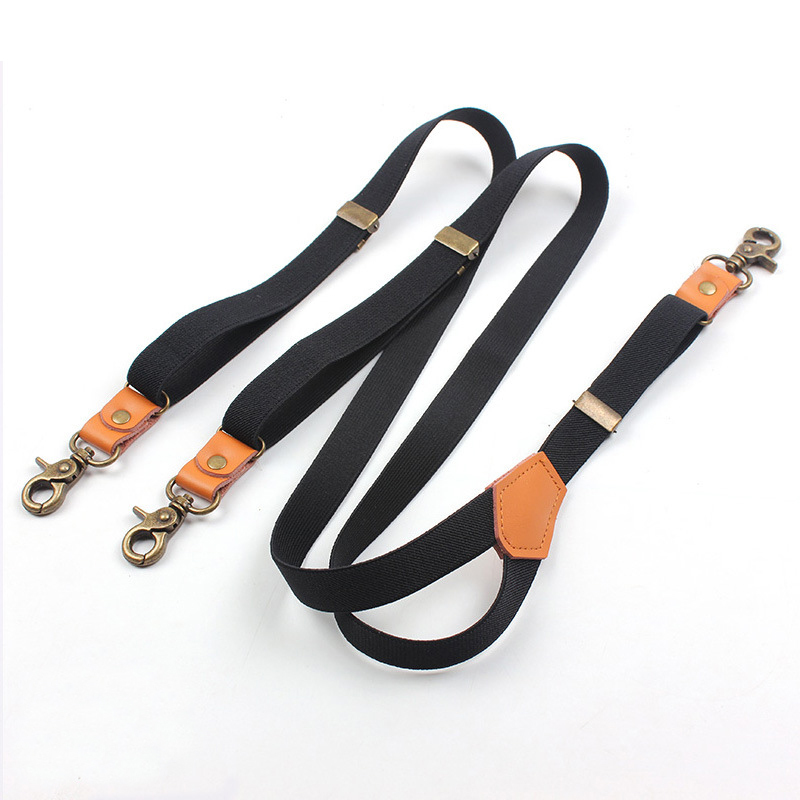 

20cm Width Black Y Back Suspensorio Classic 3 Hook Clip High Elastic Business Men Gift Suspenders Suit Pants Shoulder Strap