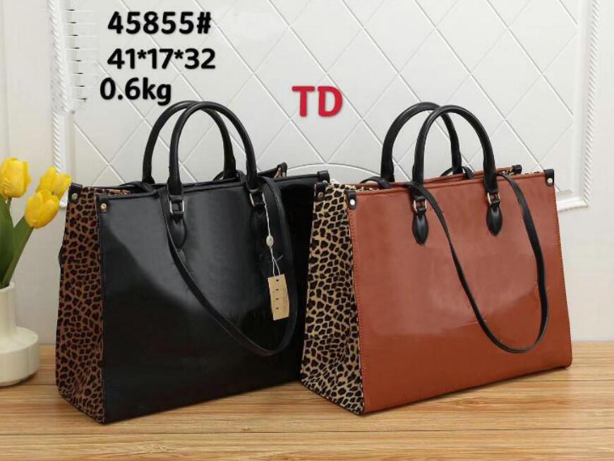 

high-capacity 41CM Onthego tote Leopard Shoulder Bag Fashion designer handbag purses shopping Messenger bags handbags crossbodys Handbag, Black