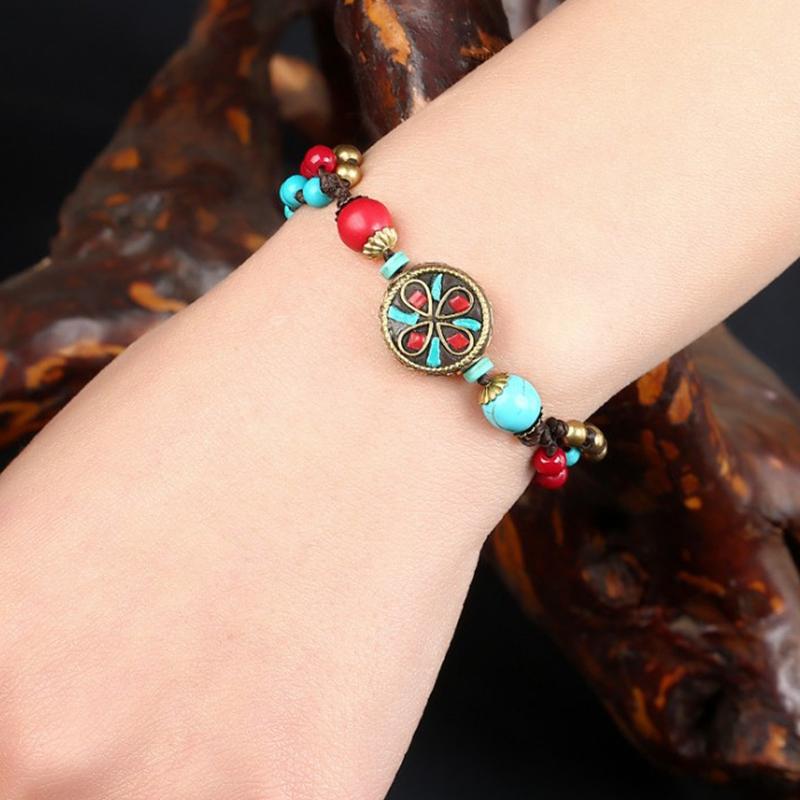 

Beaded, Strands Tibetan Ethnic Jewelry Hand-woven Nepal Beads Retro Cross-border Night Market Stall Female Bracelet