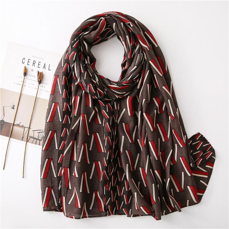 

Scarves 2021 Geometric Print Scarf Fashion Long Shawl Design And Shawls1