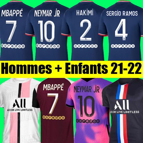 

Tops MBAPPE KEAN HAKIMI SERGIO RAMOS soccer jerseyS 21 22 Maillots football shirts 2021 2022 MARQUINHOS VERRATTI men + kids kit uniform enfants maillot de foot, 21 22 men home patch
