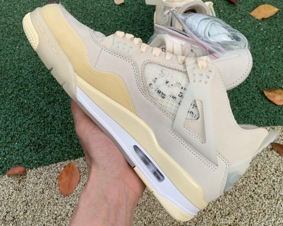 

Jumpman 4 Basketball Shoes 4s Sail Muslin white black fashion shoe Mens Womens Sports Outdoor Sneakers Size 4-13 with box, 01