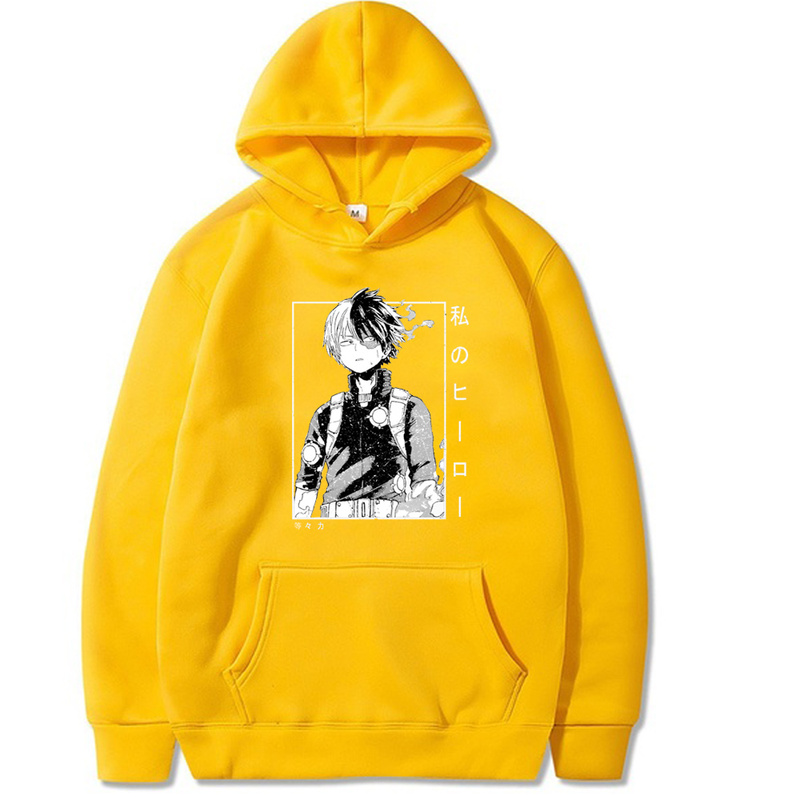 

2021 My Hero Academia Unisex Hoodies Anime Printed Men's Hoodie Sweatshirts, Black