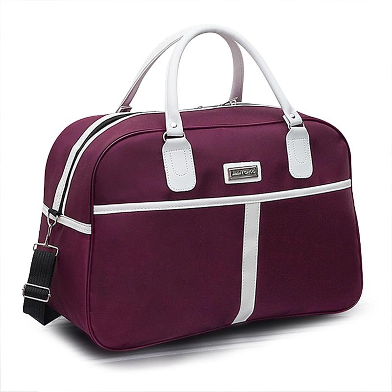 

Duffel Bags Oxford Women Travel Waterproof Large Capacity Fashion Handbag Female Duffle Bag T734 Weekend For, M purple