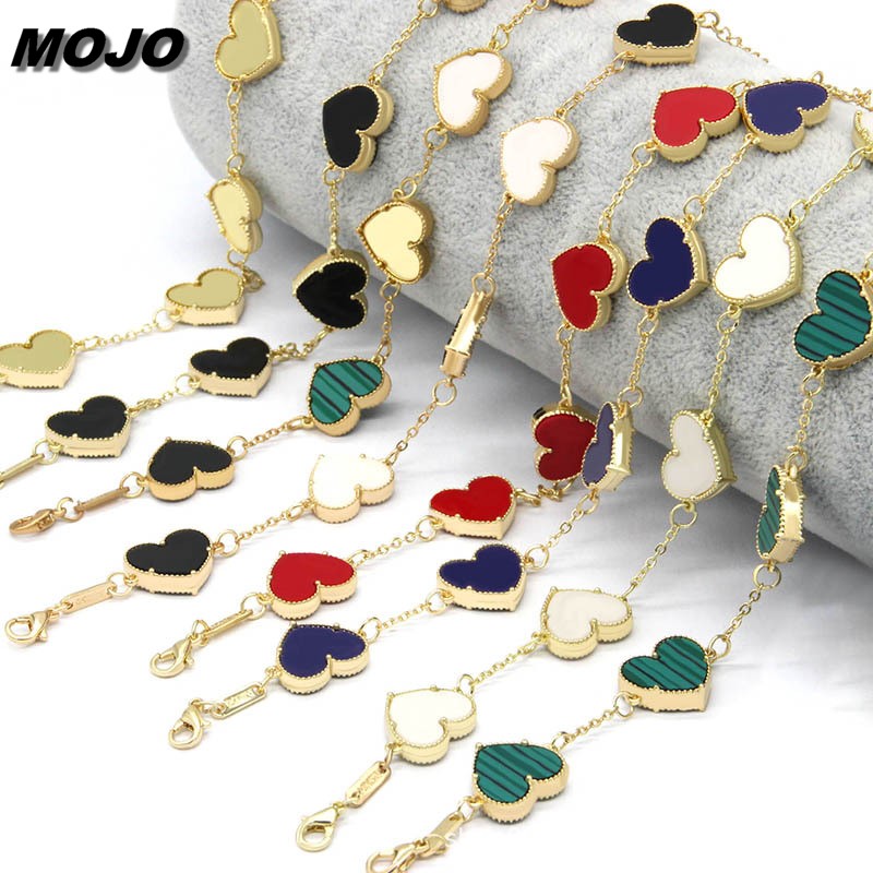 

Luxury Women's Sweat Clover Heart Charm Gold Plated Bracelet Jewelry for Woman Gift