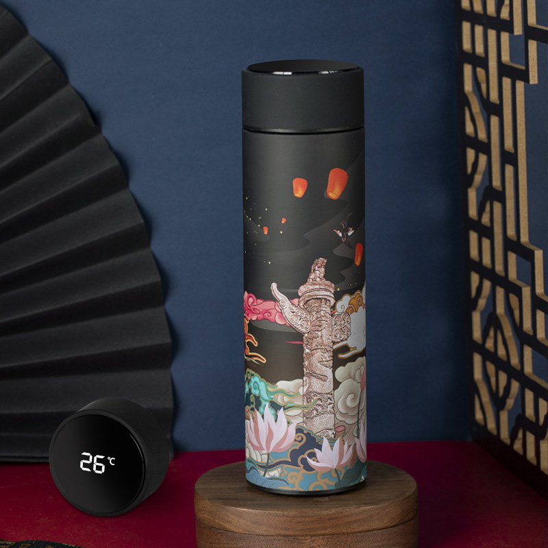 

Portable Smart Tumbler Cup with Temperature Display Water Bottle Creative 500ml Vacuum Coffee Mug Custom Logo