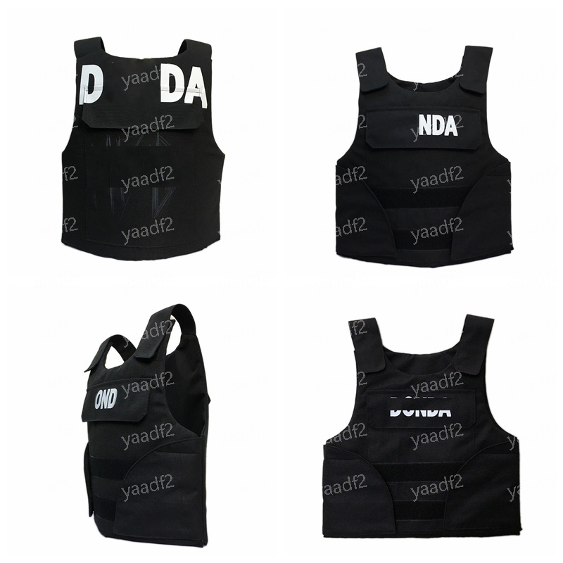 

Tide Letter Black Motorcycle Vest Adjustable Protective Vests Womens Mens Kids CS Game Body Armor