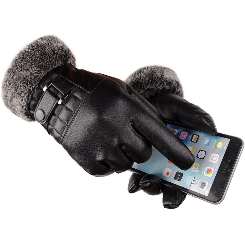 

Classic Thicken Black Warm Washing Leather Gloves Business Working Touchscreen Glove for Mens Christmas Gift