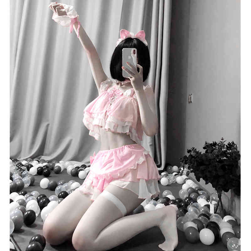 

Sexy Anime Cosplay Kitty Costumes Party Uniform Seductive Rabbit Girl Babydoll Lolita Maid outfit Erotic Lingerie Exotic Apparel, Black