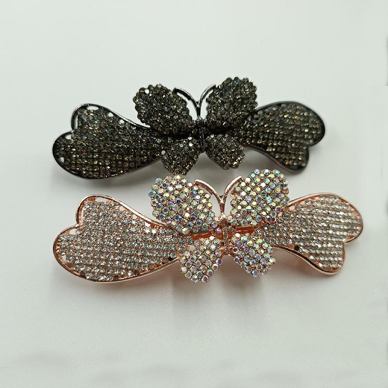 

Hair Clips & Barrettes Fashion Rhinestones Butterfly Hairpin Gold Black Bridal Clip Jewelry Wedding Accessories For Women Girls, Golden;silver
