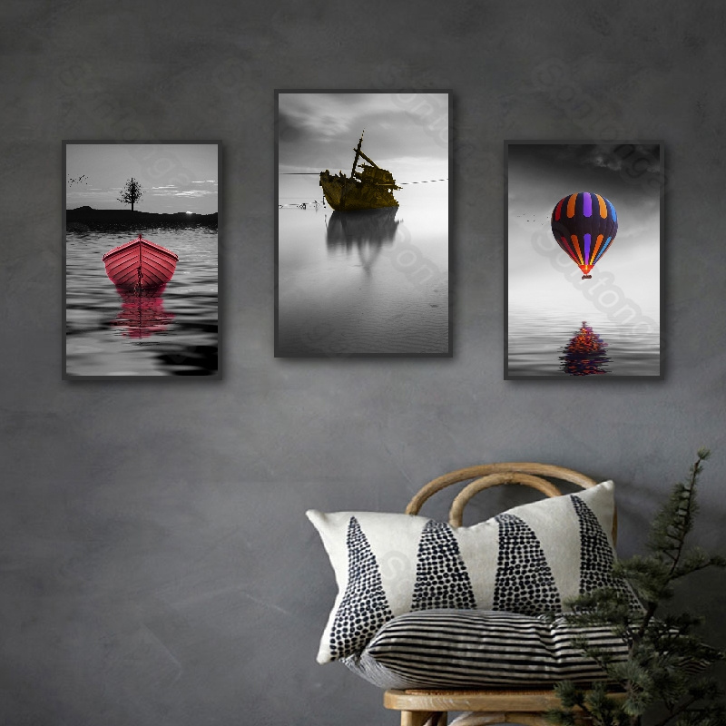 

Home Decoration Hot Air Balloon Wall Canvas Painting Sailing Boat Seaside Entrance Living Room Corridor Study Room Hotel