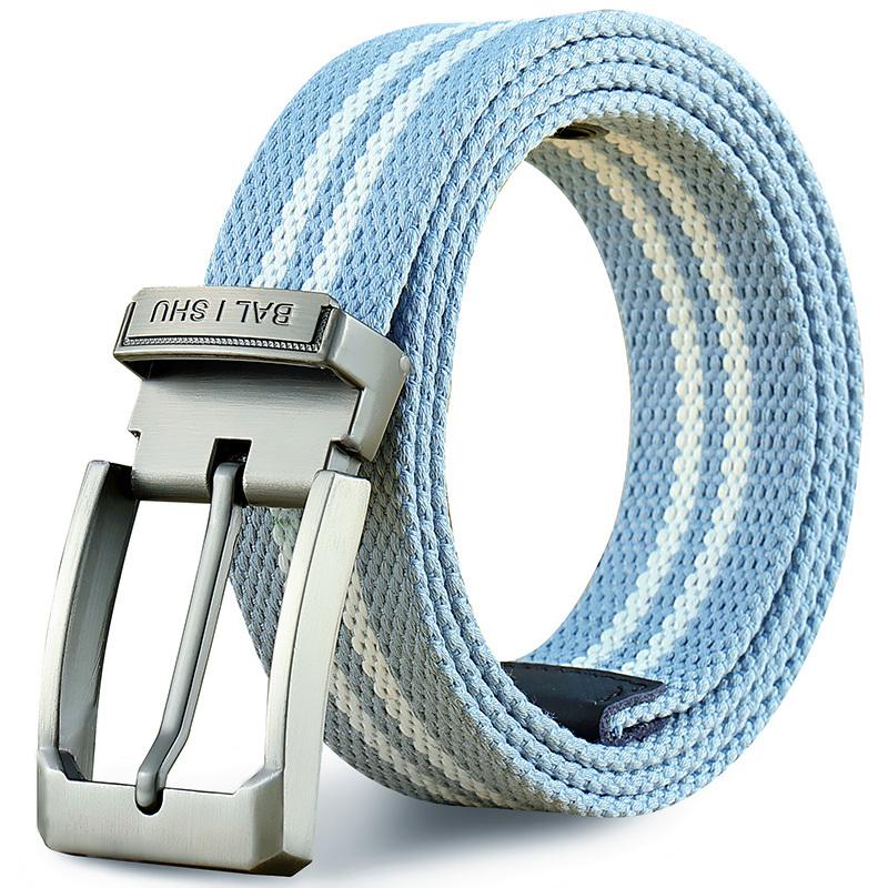 

Belts 100 110 125 140cm Canvas Belt For Men Women Alloy Pin Buckle Designer Waist Straps Cinturones Para Hombre, Blue