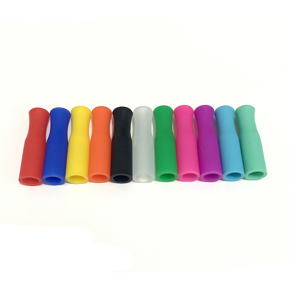 

11 Colors Metal Straws Silicone Tips Fit for 6mm Wide Stainless Steel Straw
