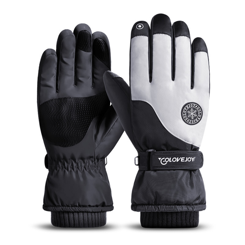 

New Style Fleece Lined Keep Warm Screen Touch Ski Gloves High Quality Memory Fabric Glove for Men and Women