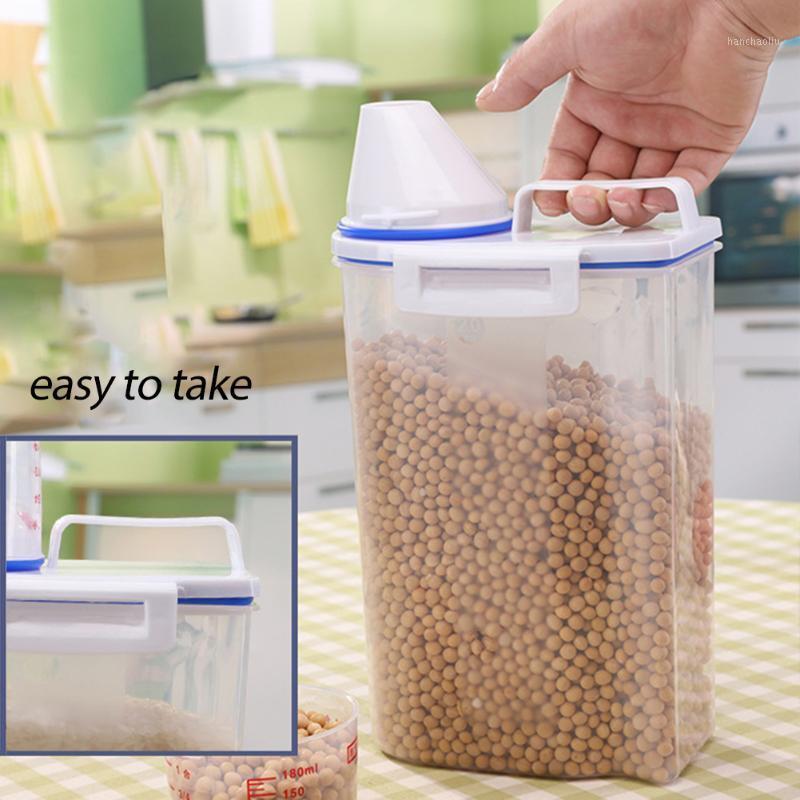 

Plastic Transparent Coarse Cereals Tank Storage Box Grains Sealed Can Container Moisture-Proof 29x7.5x15cm Bottles & Jars