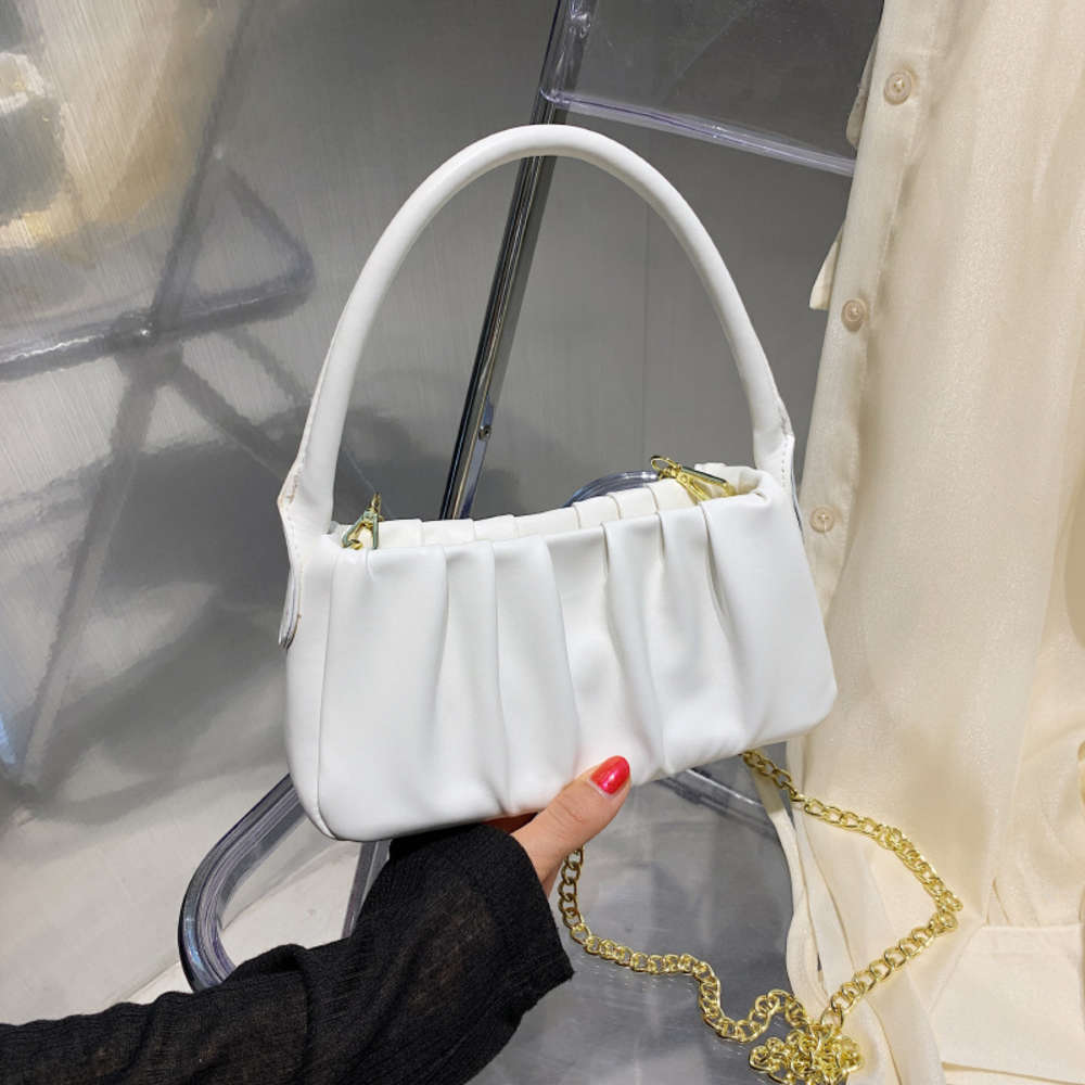 

Feini Beishi Bag 2021 Korean Fashion One Shoulder Cloud Fold Underarm Women's Hand, White
