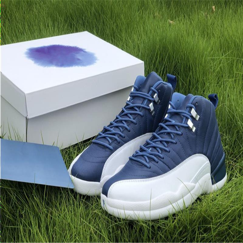 

Boots Hot Authentic 12 Indigo Stone  Legend  Obsidian Basketball Shoes Men Real Carbon Fiber 12S Outdoor Sneakers Sports With Box, With original box