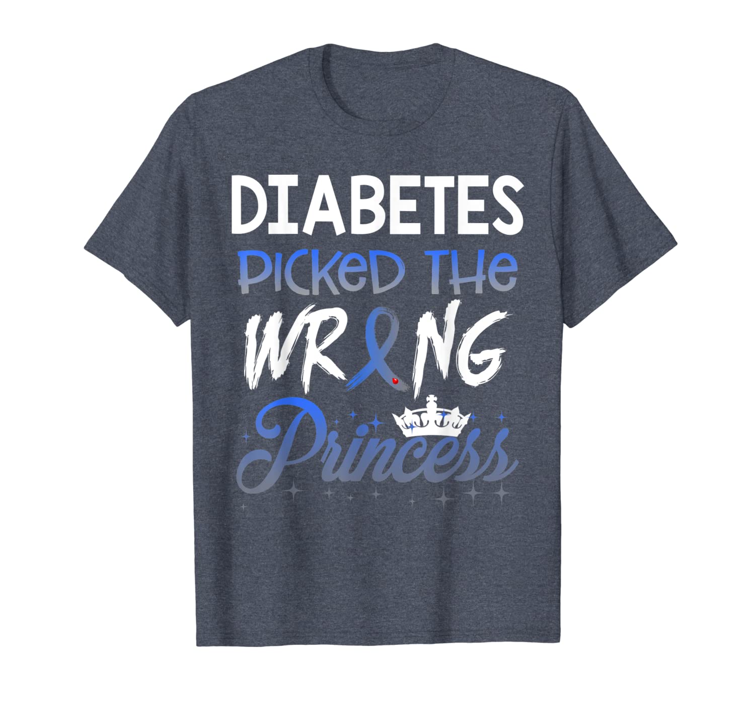 

diabetes picked wrong princess t shirts, White;black