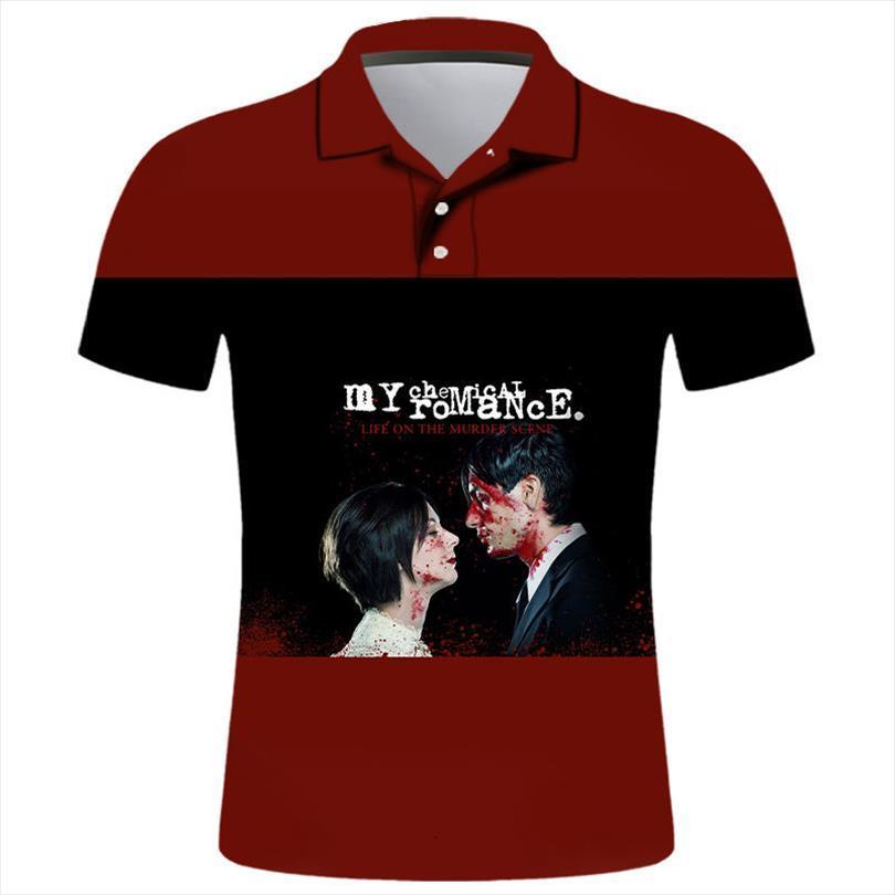 

Hombre Camisas De My Mens Polos Chemical Romance Fashion Streetwear Homme Casual Harajuku Hombres Cool Short Sleeve Ropa, White;black