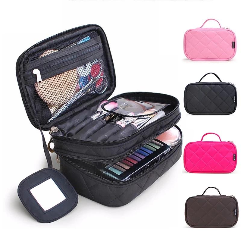 

Cosmetic Case Makeup Bags Women Travel Toiletry Bag Professional Storage Brush Necessaries Make Up Organizer Beaut & Cases, Black