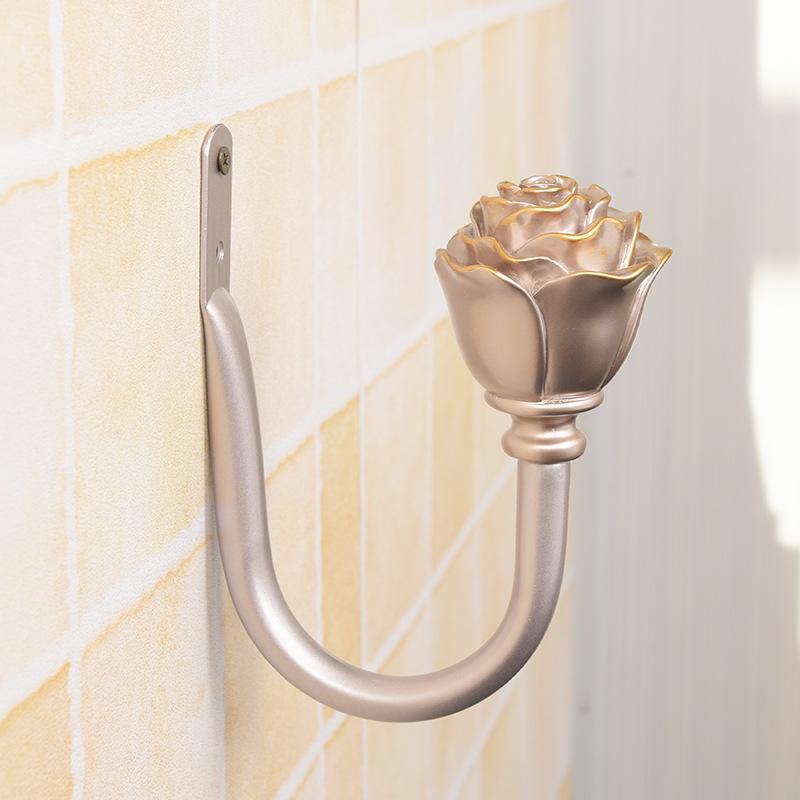 

2pcs Gold Rose Flower Curtain Holder Tieback Hooks Tie Back Bedroom Living Room Window Decoration Accessories Holdback Other Home Decor