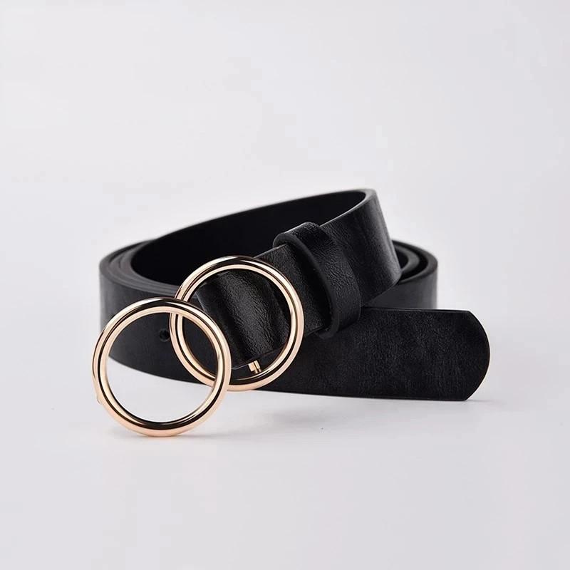

Belts Luxury Designer Belt For Women Double Ring Alloy Pin Buckle With Fashion Female Dress Ladies Student2021, Black;brown