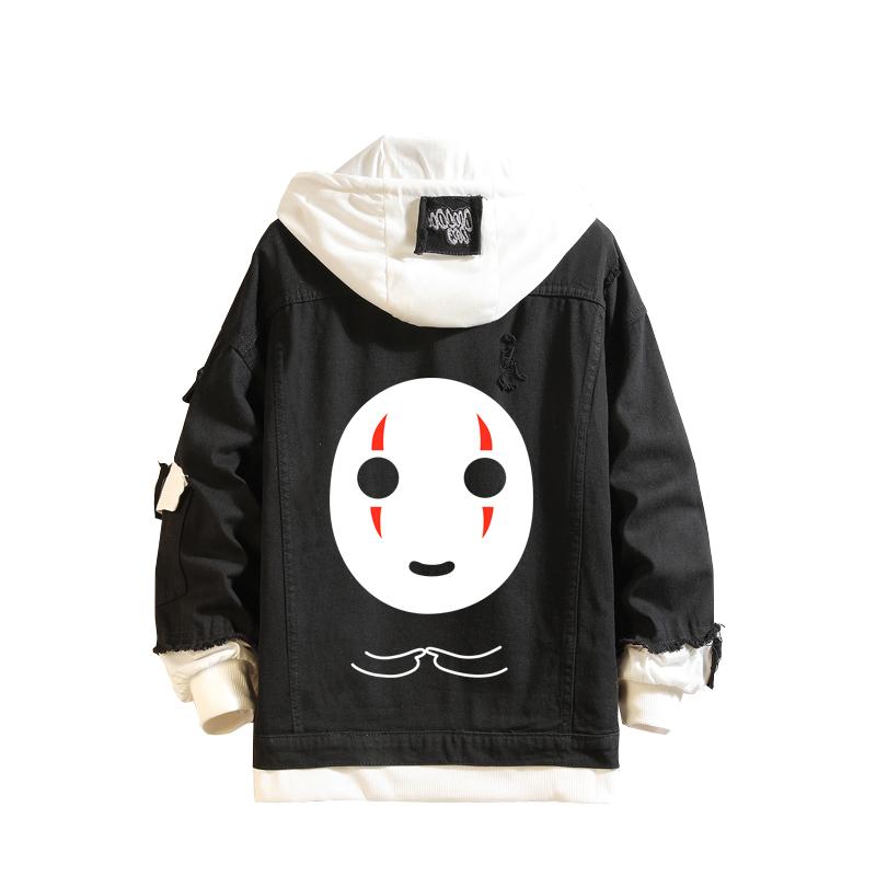 

Men' Hoodies & Sweatshirts Men Women Black Jeans Jacket Anime No Face Man Denim Coat Boys Girls Sweatshirt Outerwear Halloween Cartoon Cosp