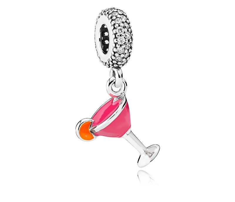 

Fits Pandora Bracelets 20pcs Fruit Cocktail Enamel Dangle Silver Charms Bead Charm Beads Pendant For Wholesale Diy European Sterling Necklace Jewelry