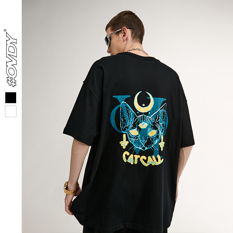 

wxwovdy men's new street fashion brand in spring and summer, White;black