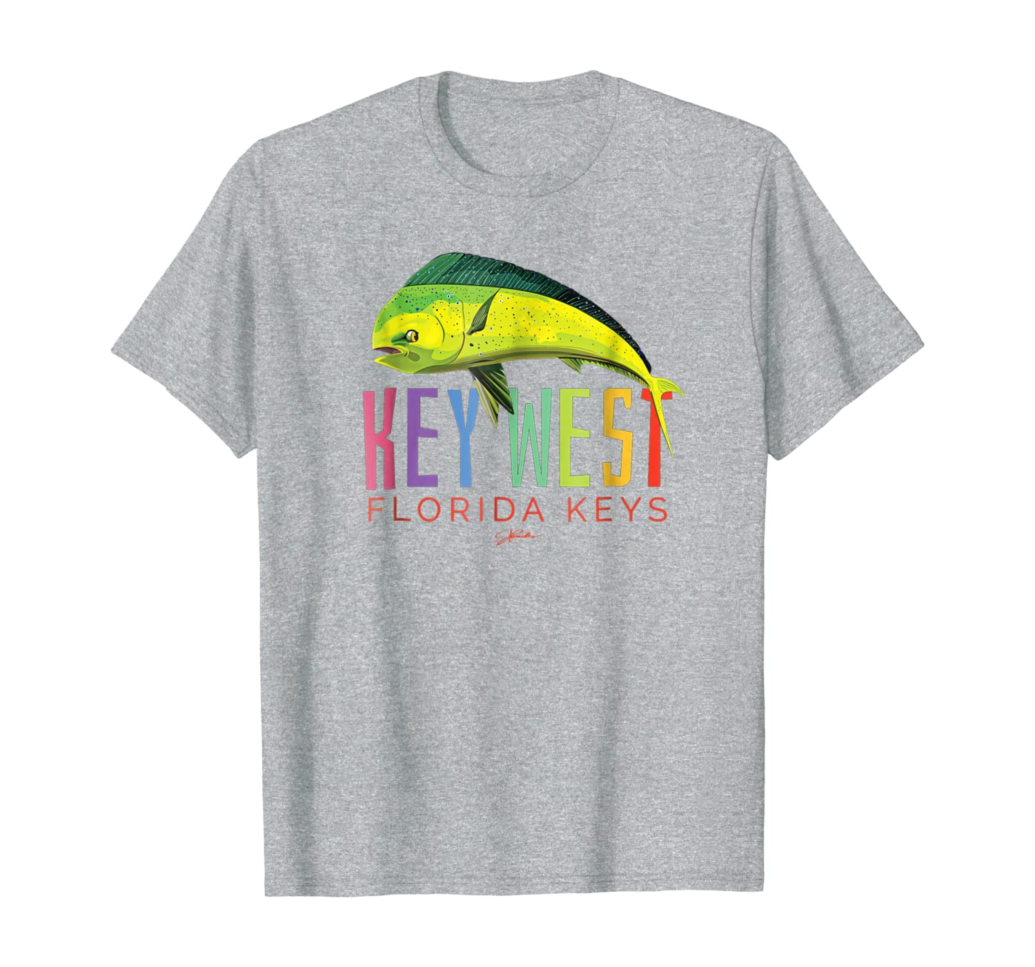 

jcombs: key west, florida keys, mahi-mahi t-shirt, White;black