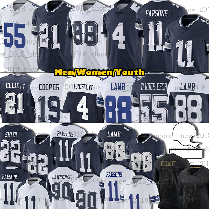 

88 CeeDee Lamb Jerseys Dak Prescott Micah Parsons Ezekiel Elliott Football DallasCowboysLeighton Vander Esch Amari Cooper Jaylon Smith Michael Gallup, Custom men jersey+patch