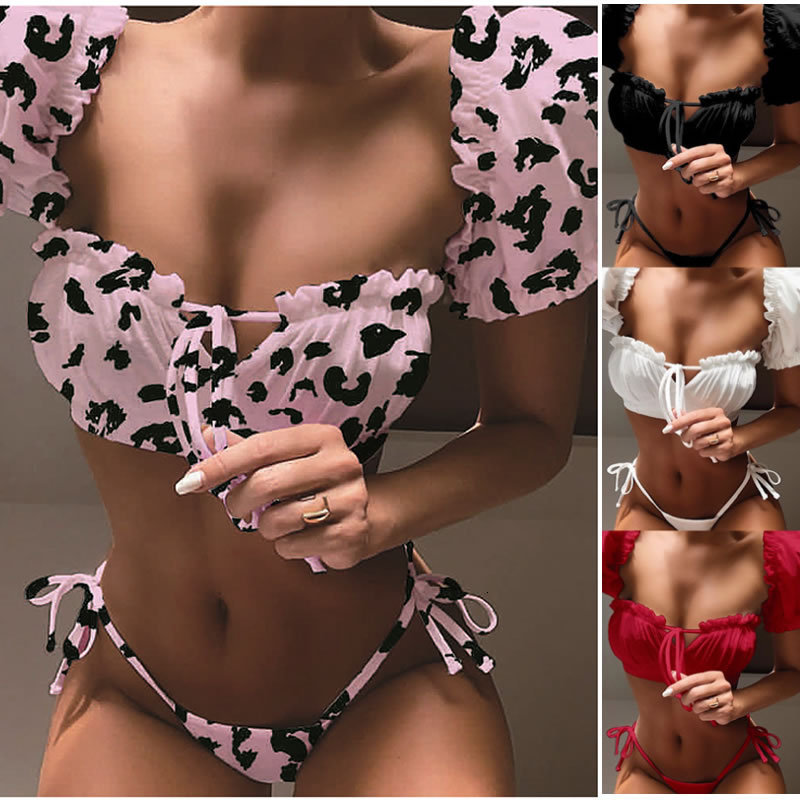 2021 Suit Bikini Sexy One Sleeve Swimsuit Woman-image-678379470