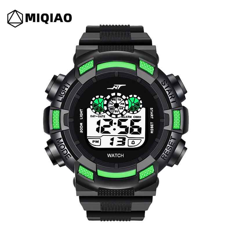 

Mens Fashion Sports Stopwatch LED Digital Calendar Display Children Watches Waterproof Electronic Men Military Watch W490 Wristwatches, Red