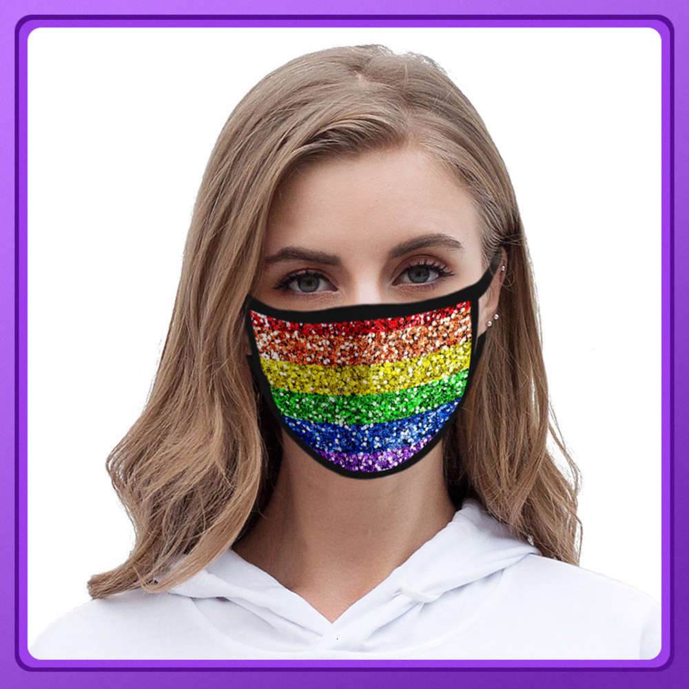 

Gay Lgbt 3d Color Printing Polyester Ice Silk Fabric Washable Mask