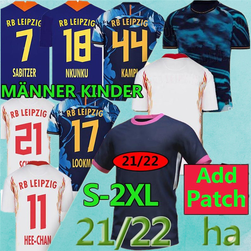

2021 2022 Leipziges Soccer Jersey SZOBOSZLAI HEE-CHAN 20 21 RBL football jerseys KONATE SABITZER KLUIVERT POULSEN HALSTENBERG Men+Kids kits, Black;yellow