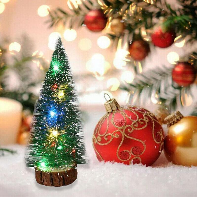 

Christmas Decorations LED Light Mini Decoration Artificial Tree Ornaments Pine Table Q2Z7