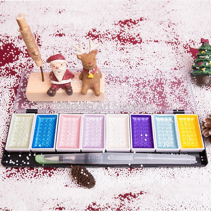 

Gift Sets Profession Watercolor Paint Set Metallic Glitter For Artists School Stationery Graffiti Tool Solid Pigment Art Supplies Students