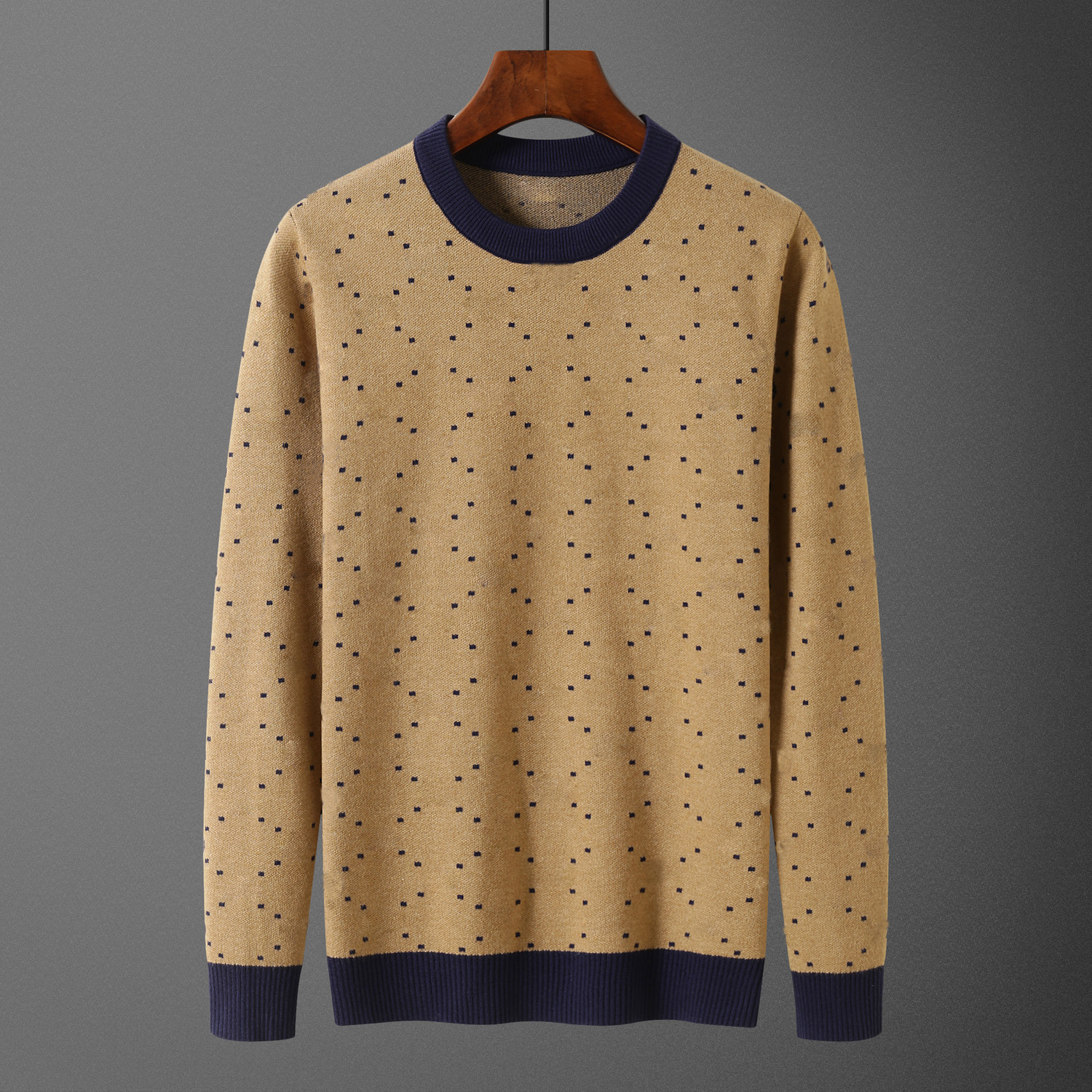 

Men sweater designer jacket luxury pullover 2021 classic men's golf warm suit new letter embroidery casual round neck sweater ss, Khaki