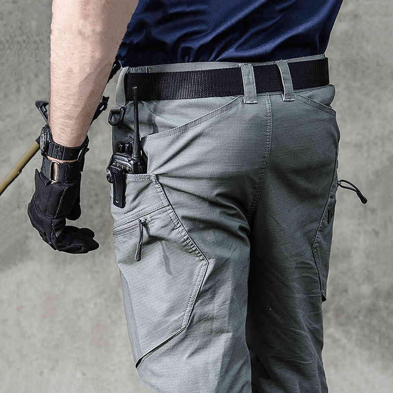 

Military Tactical Cargo Pants Men Special Force Army Combat Pants SWAT Waterproof Large Multi Pocket Trousers 210518, Khaki