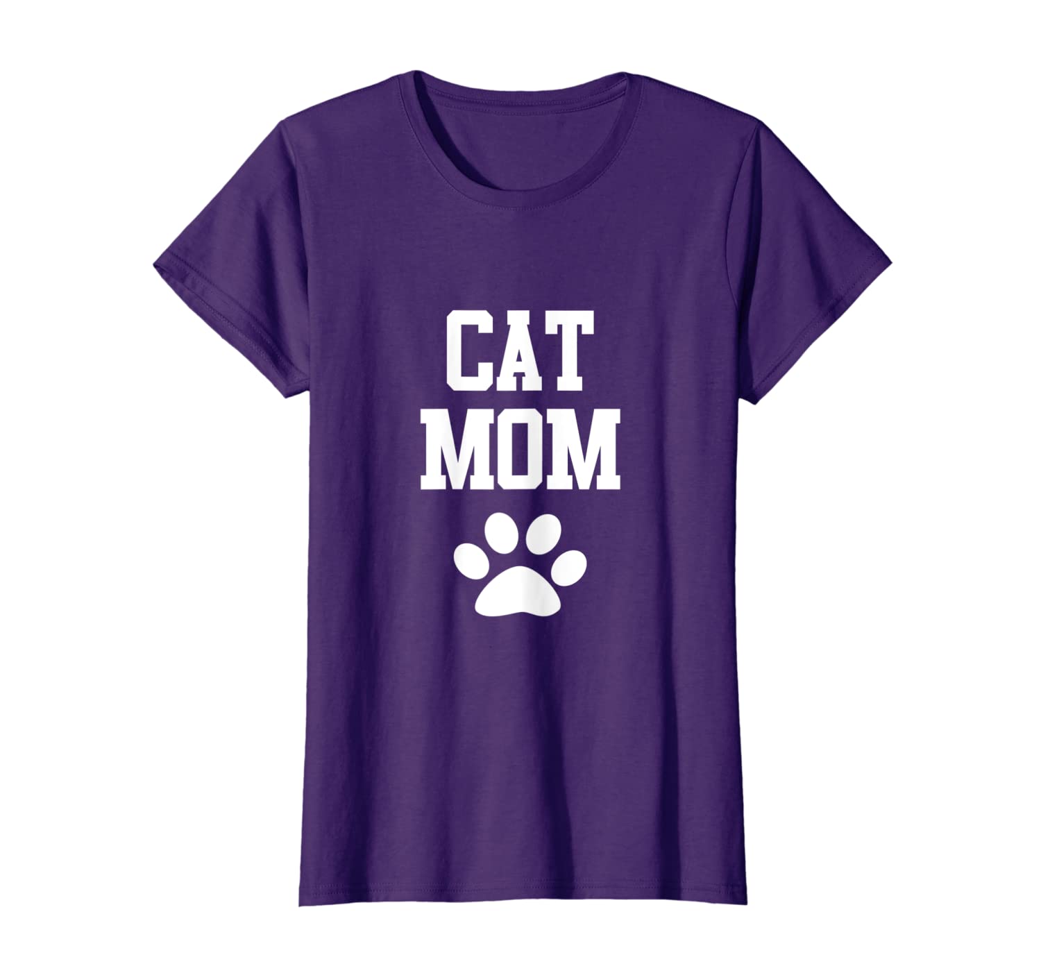

Womens Womens Ladies Cat Mom T-Shirt, White;black