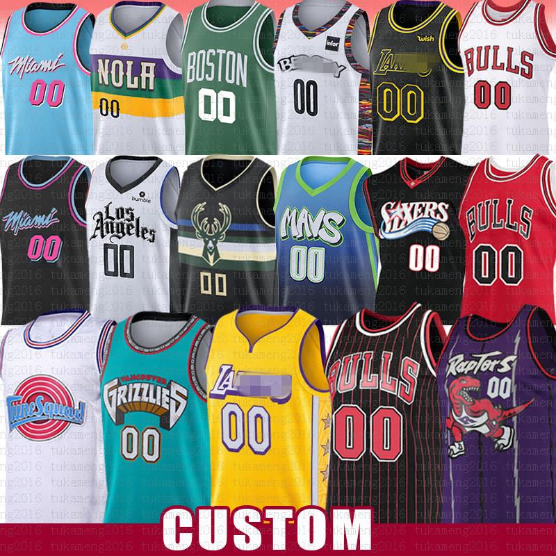 

Los Bull Angeles Grizzlie Custom Basketball Jerseys Clipper Net Rocket New Heats Orleans Buck Pelican Hawk Magics Movie Space Jam Tune Squad, Black;red