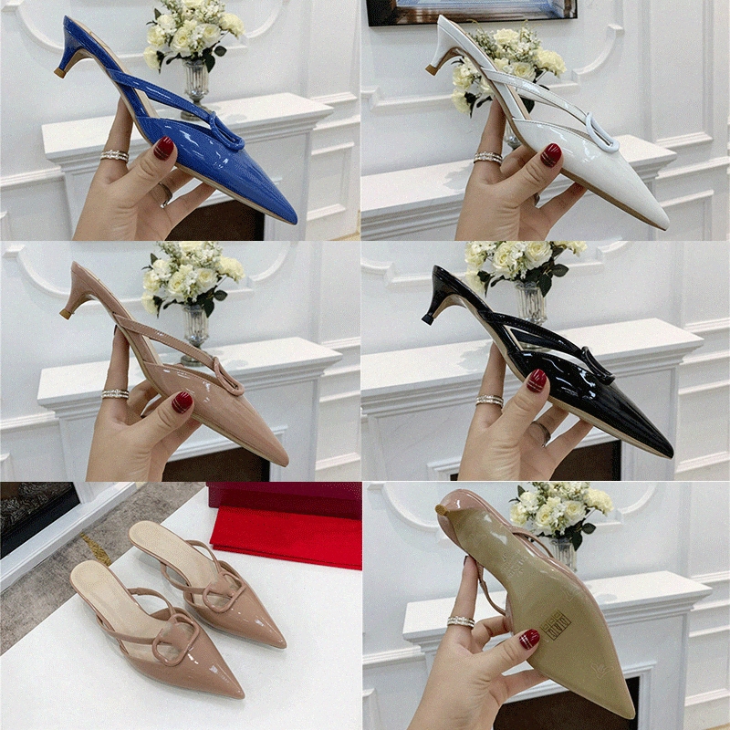 

High Quality 2021 Women Shoe Ladies Dress Boots mid Heels Sexy Pointed Toe Sole 4cm Pumps Leather Soft Wedding Dresses Shoes 35-42 e3Wm#, Black