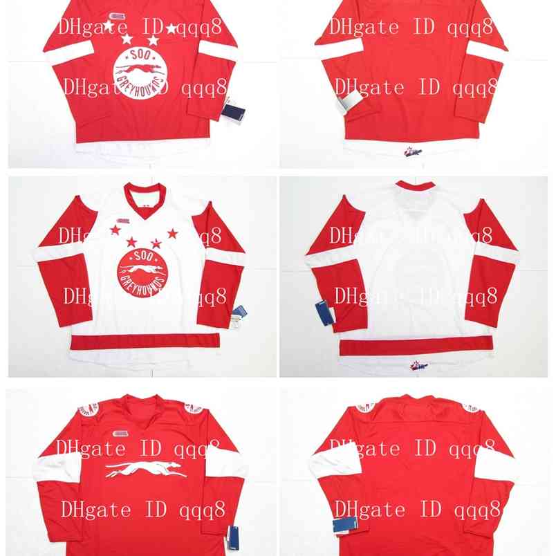 

95 OHL SAULT STE. MARIE SOO GREYHOUNDS Jerseys Red White Custom Any Name Number 100% Stitching Custom Hockey Jerseys, Black