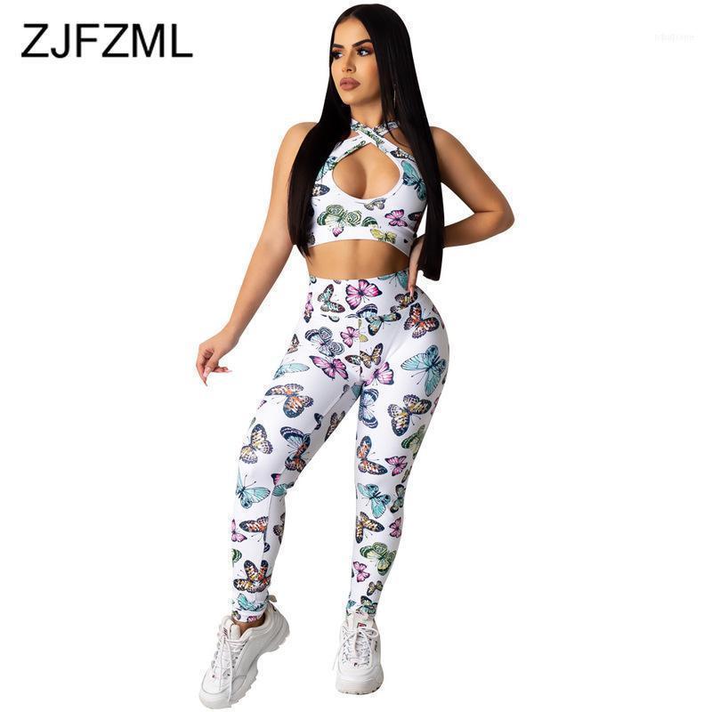 

Print Sexy Two Piece Matching Sets Women Clothes Halter Backless Hollow Out Crop Top And Pencil Pants Festival Summer Outfits Women's Tracks, Gray