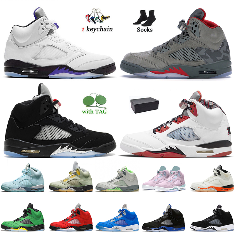 

Wholesale Jumpman 5 5s Mens Women Basketball Shoes 2022 New Concord Camo Easter Trainers Shattered Backboard Bluebird Metallic SIlver Alternate Grape Men Sneakers, C11 alternate grape 40-47
