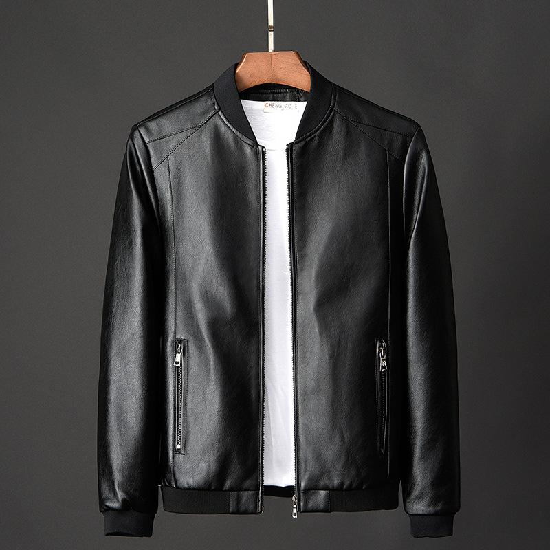 

Men's Jackets Leather Jacket Bomber Motorcycle Men Biker PU Baseball Plus Size 7XL 2022 Fashion Causal Jaqueta Masculino J410, Black