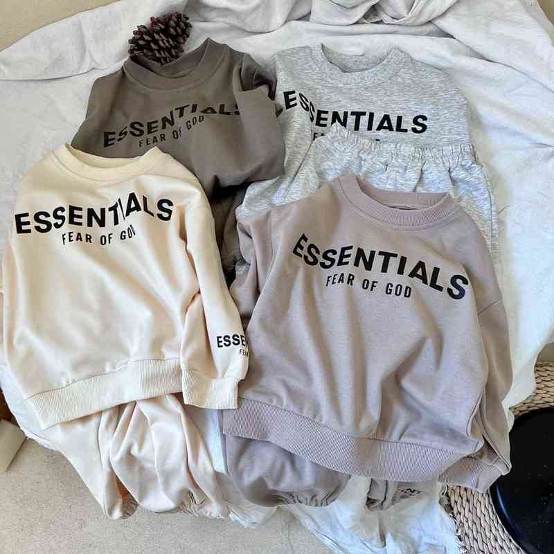 

2022 spring Sweater Set Boys' and girls' long sleeve children's two-piece set three-dimensional embossing, Beige
