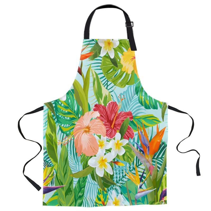 

Aprons Tropical Plant Flower Leaf For Women Men Kid Cooking Baking Apron Kitchen Utility Equipment Accessories