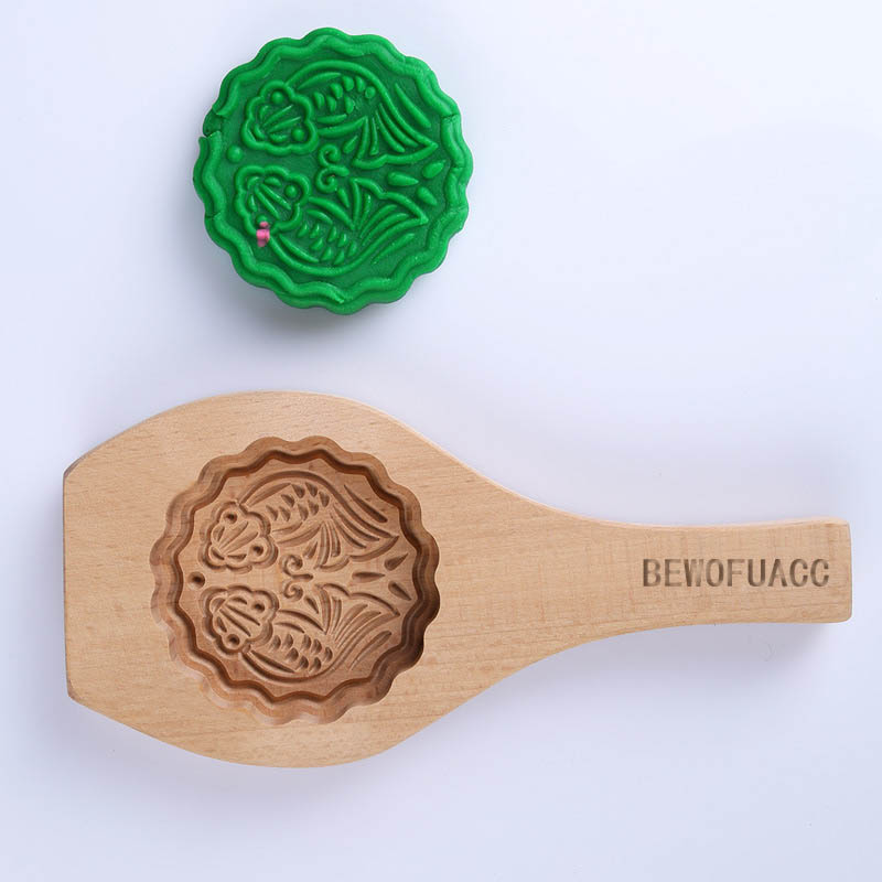 

BEWOFUACC Pastry Wooden Mid-Autumn Moon Cake Wholesale Baking Mold