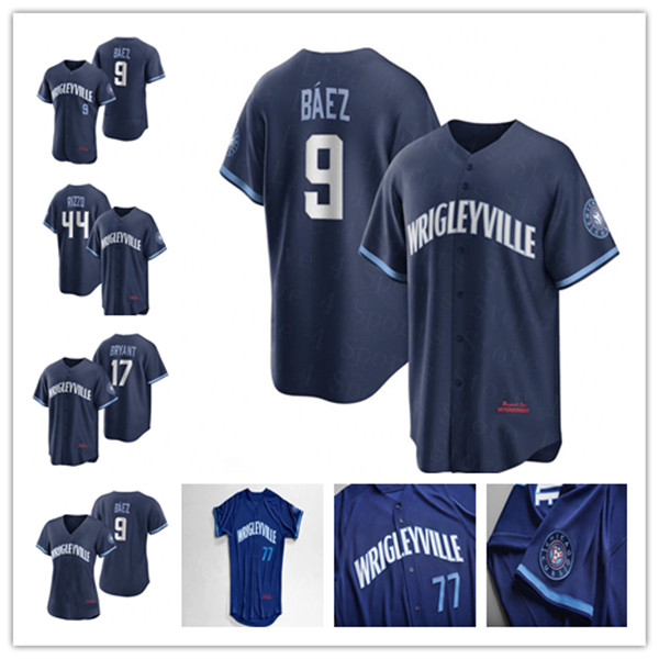 

Baseball 2021 City Connect Wrigleyville Chicago Javier Baez Jersey Anthony Rizzo 17 Kris Willson Contreras Joc Pederson Ian Happ Patrick Wisdom David Bote Heyward, Men flexbase grey